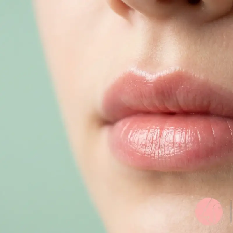 Nahaufnahme sanft getönter Lippen mit weichem, natürlichem Farbverlauf – zeigt das natürliche Endergebnis von Aquarell Lips.